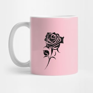 Minimalist Black and White Rose Mug